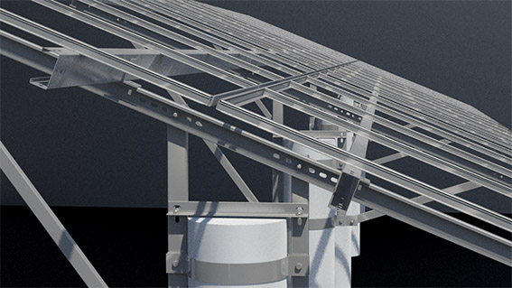 single column fixed PV mounting structure