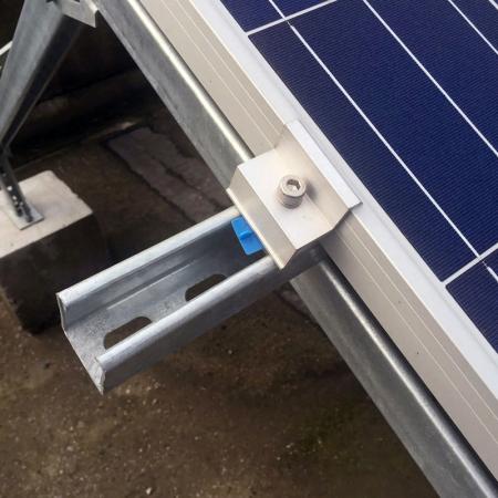 Hot-dip galvanized steel ground solar mounting system