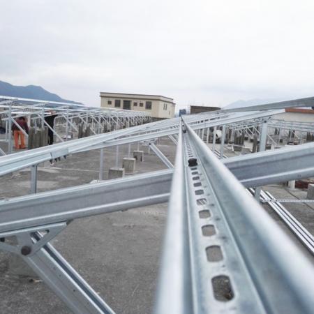 Hot-dip galvanized steel ground solar mounting system