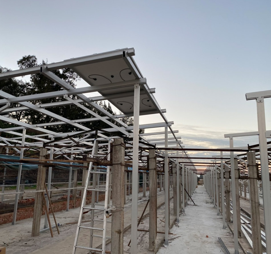 The First Chicken Farm with Solar Mounting System by Xiamen Huge Energy in Taiwan