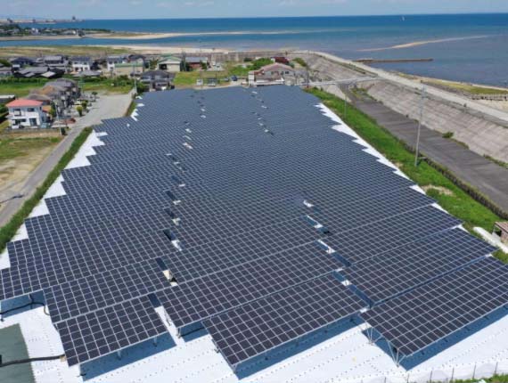 Double-sided power generation photovoltaic modules installation in heavy salt-damaged areas